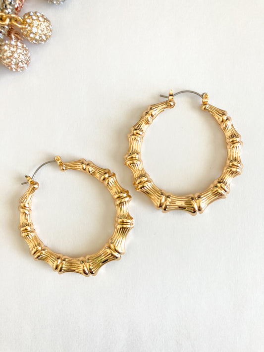 Baby Bamboo Hoop Earrings