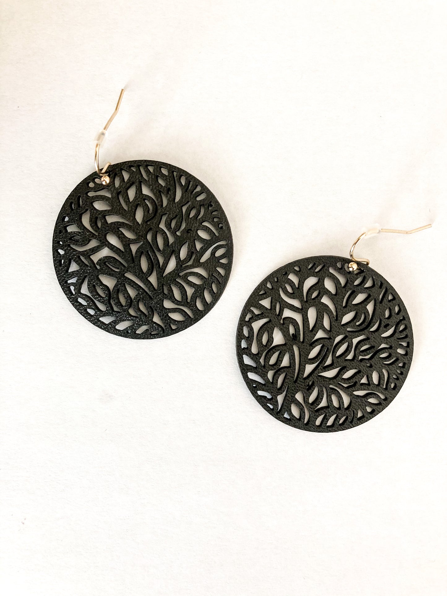 Tree Of Life Vegan Leather Earrings