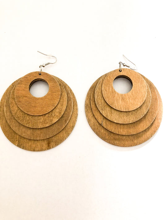 Perfect Circles Wooden Earrings