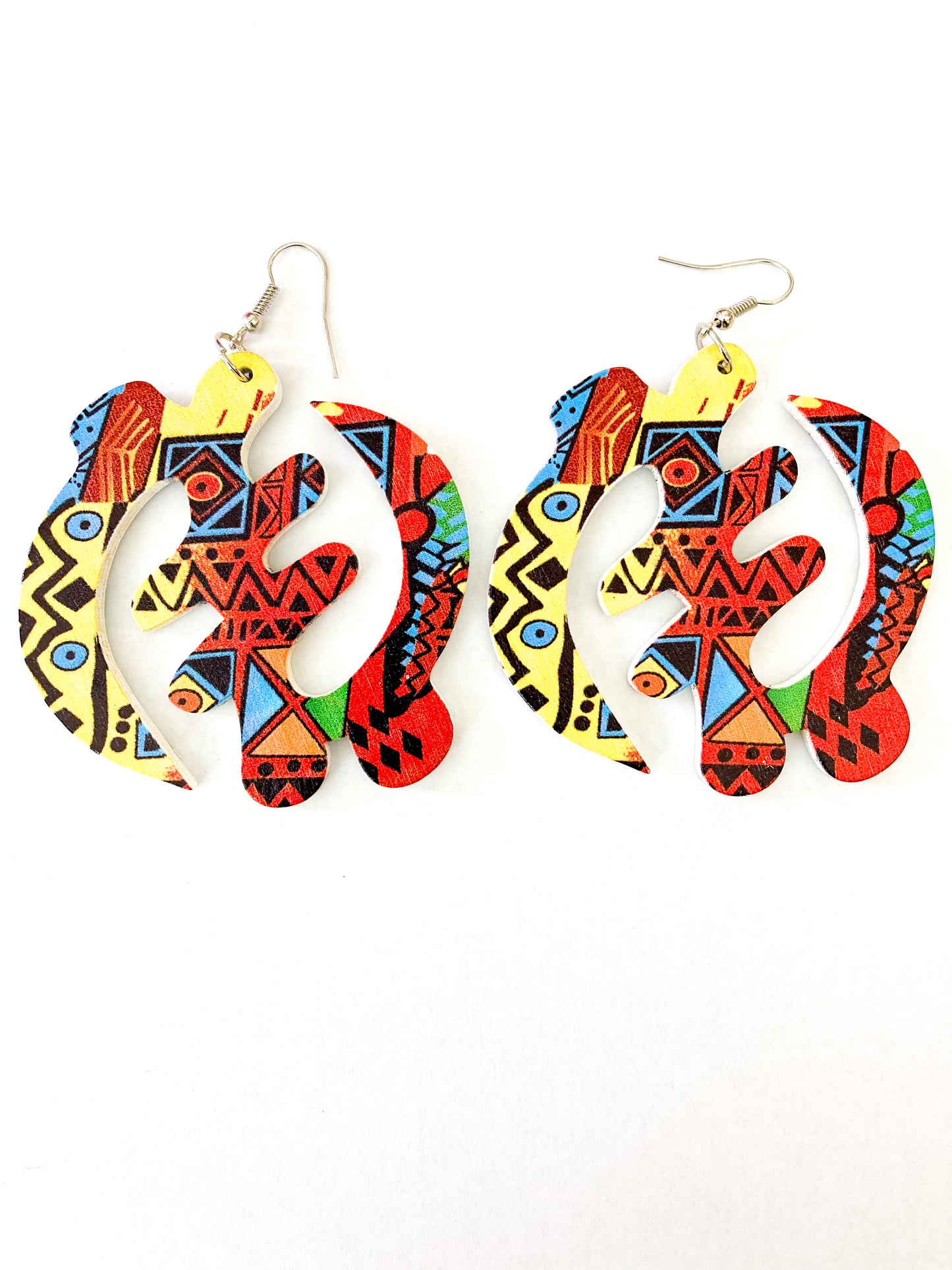 Nyame Adinkra Wooden Earrings